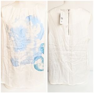 💎 NWT, Floral Silky Satin T-shirt / Top Size L